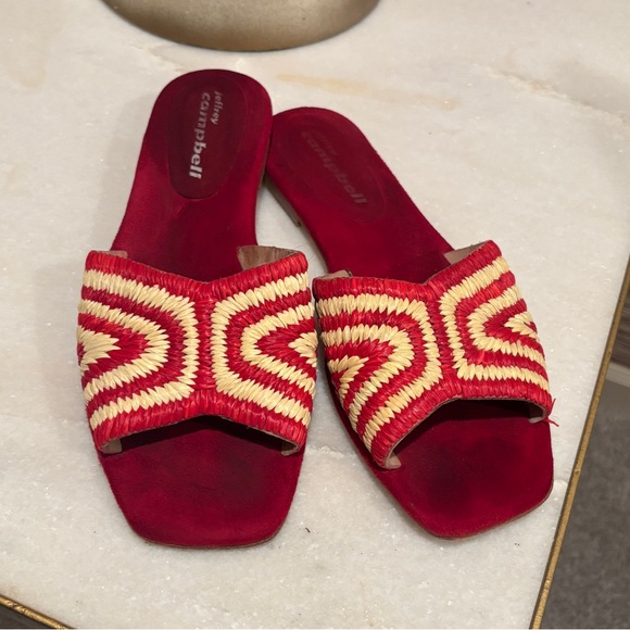 Jeffery Campbell red and white woven sandals size 7.5 excellent condition. - Picture 2 of 4